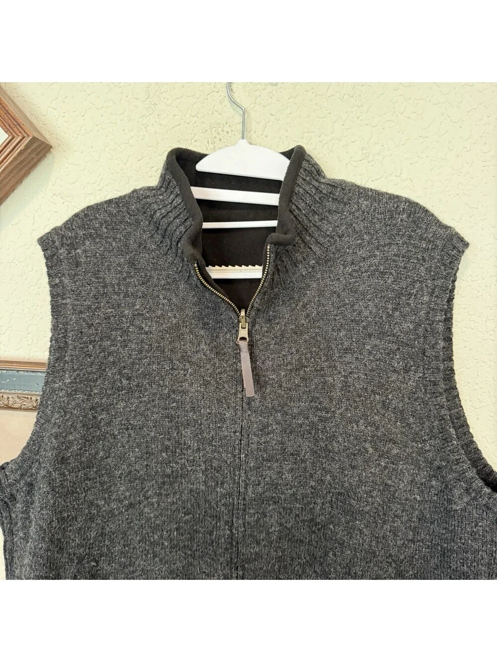 Vintage 90s/00s Dark Grey Reversible Pendleton Wool Designer Full Zip Vest Large